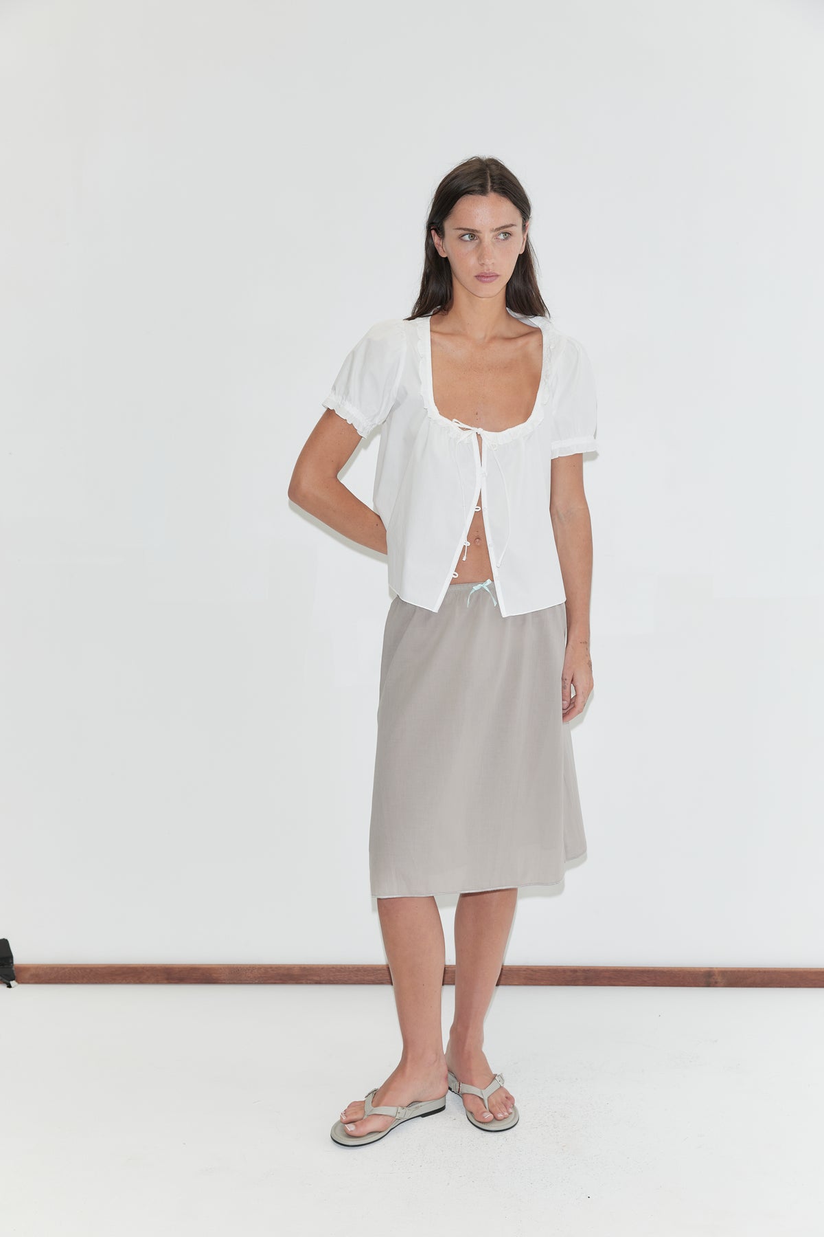 Deiji Studios Basic Skirt in Grey