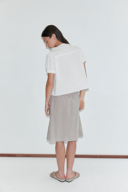 Deiji Studios Flounced Top in White