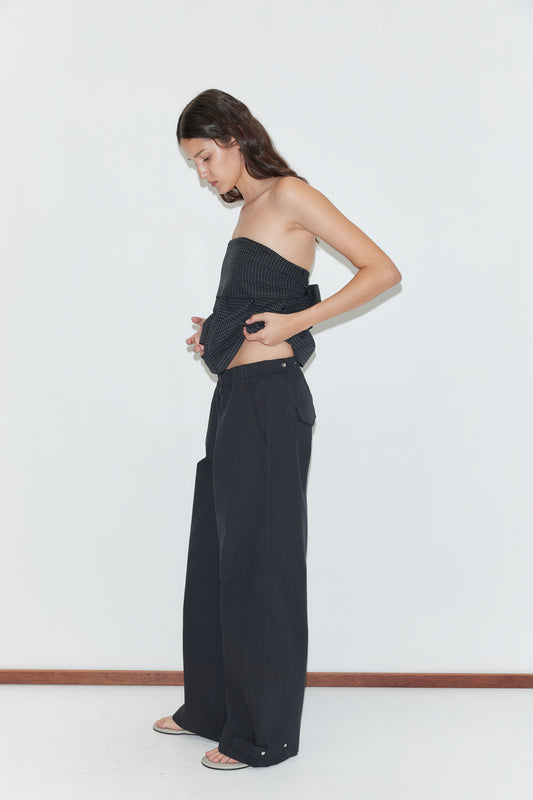 Deiji Studios Snap Tab Pant in Black