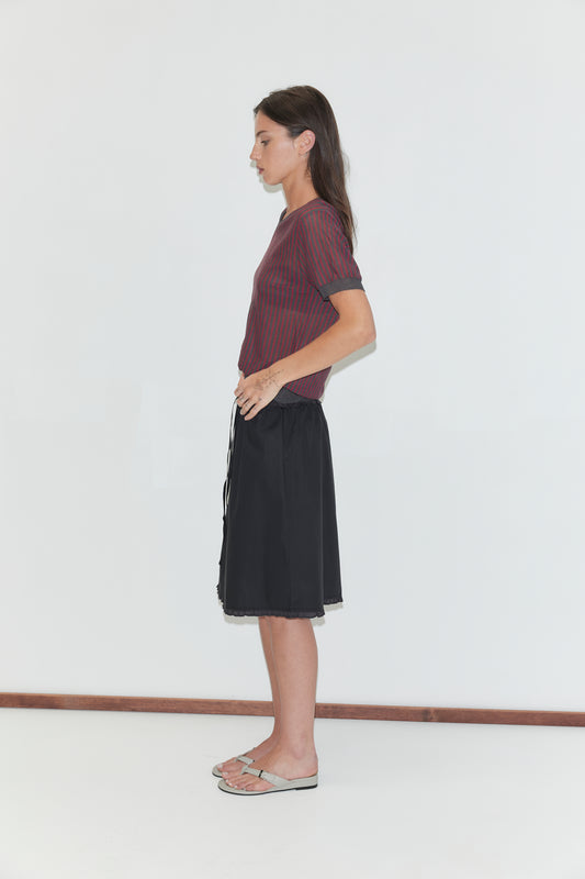 Deiji Studios One Frill Skirt in Black