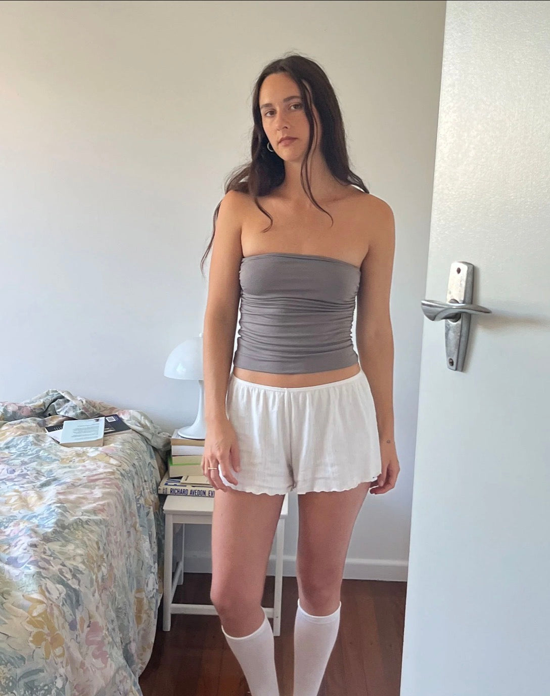 Non Private Seamless Bandeau in Stone Grey
