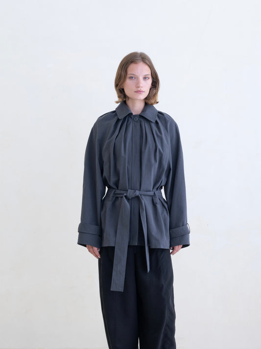 Belle Anna Laurel Trench Mini in Charcoal