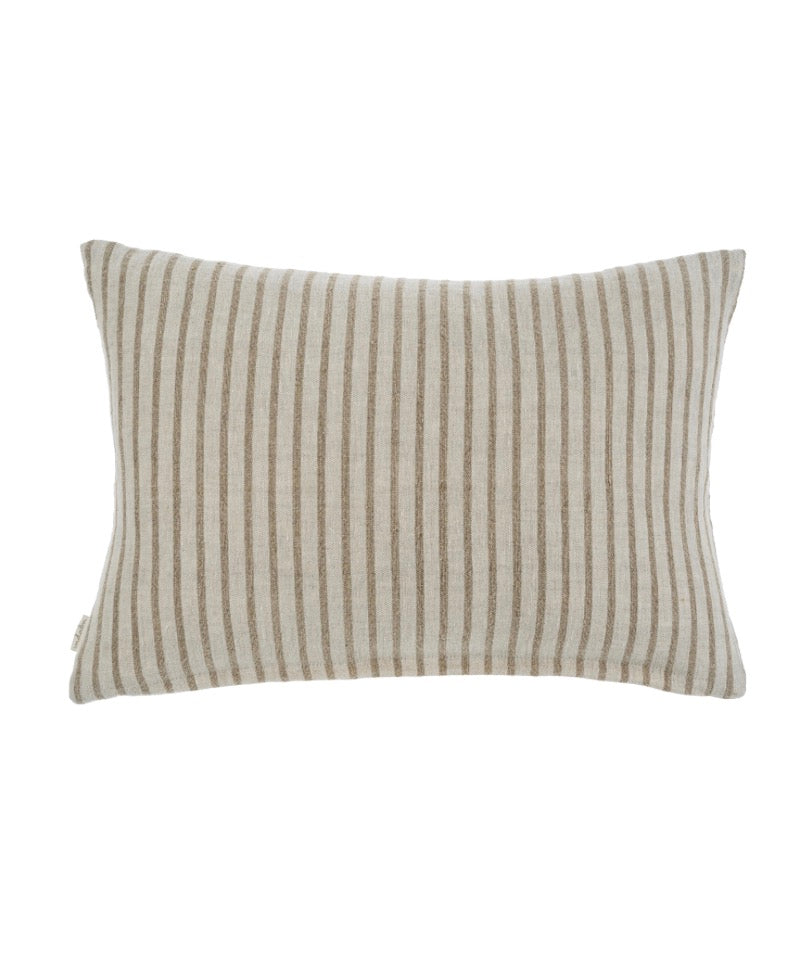 Pinstripe Linen Pillow in Natural, 16x24"