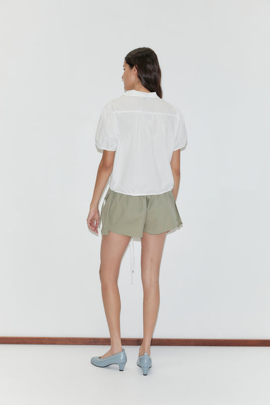 Deiji Studios Fine Collar Top in White