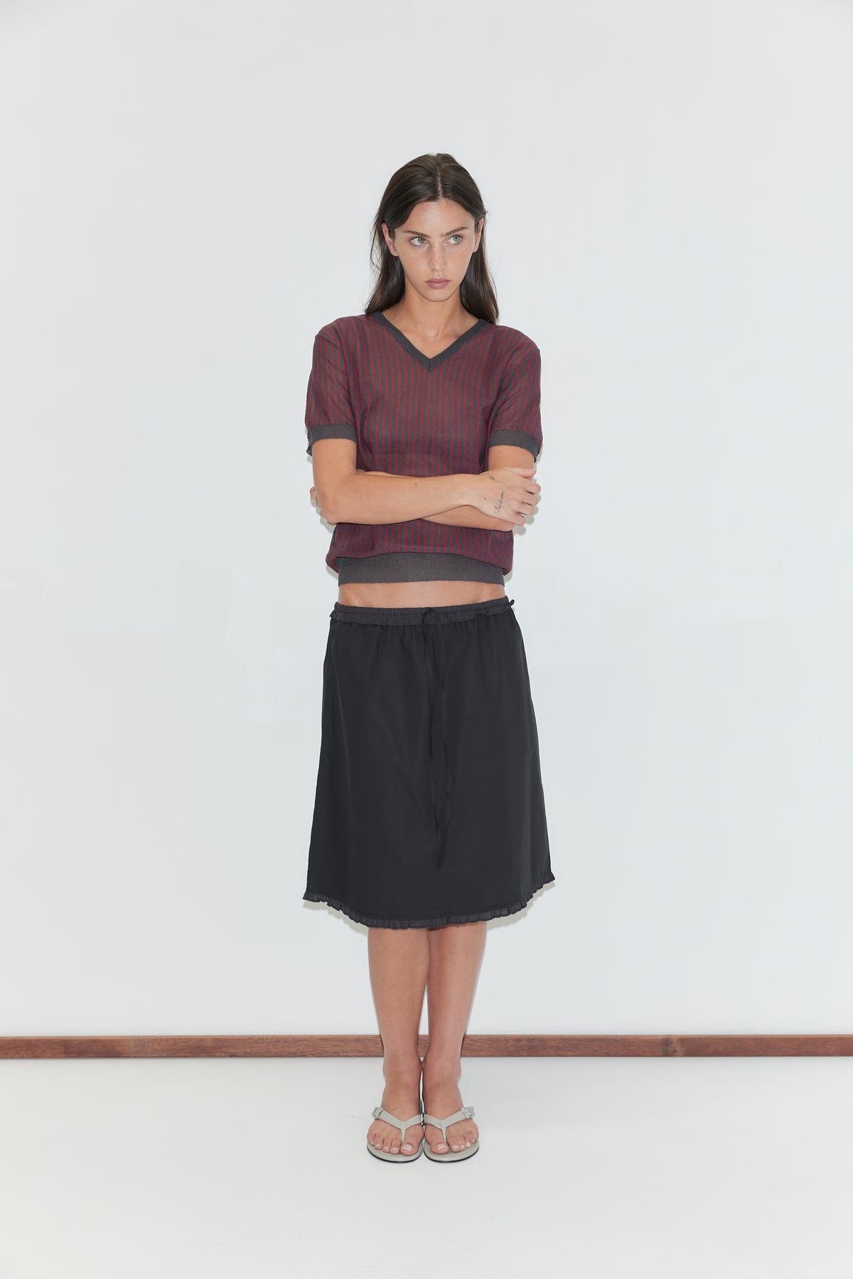 Deiji Studios One Frill Skirt in Black