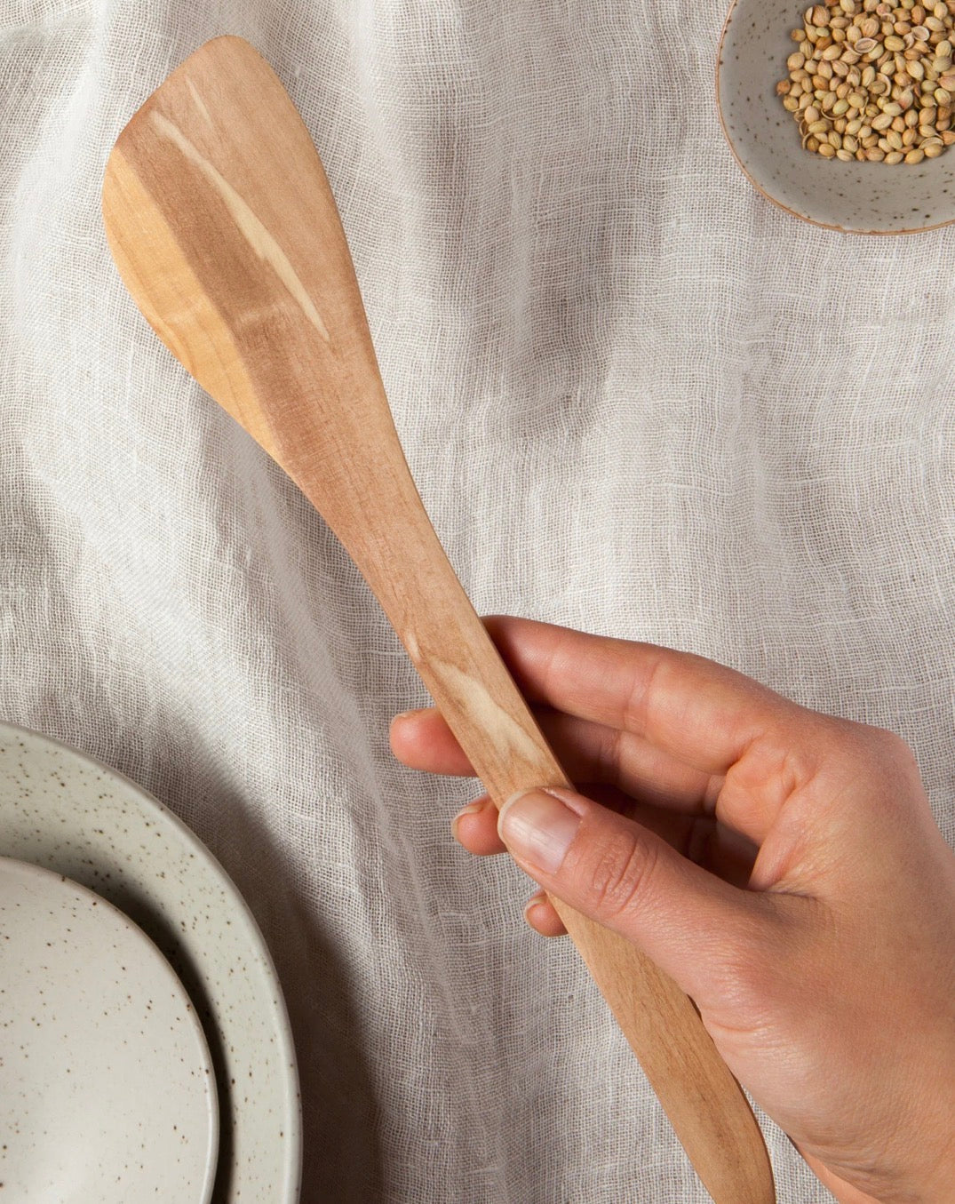 Olive Wood Corner Spatula