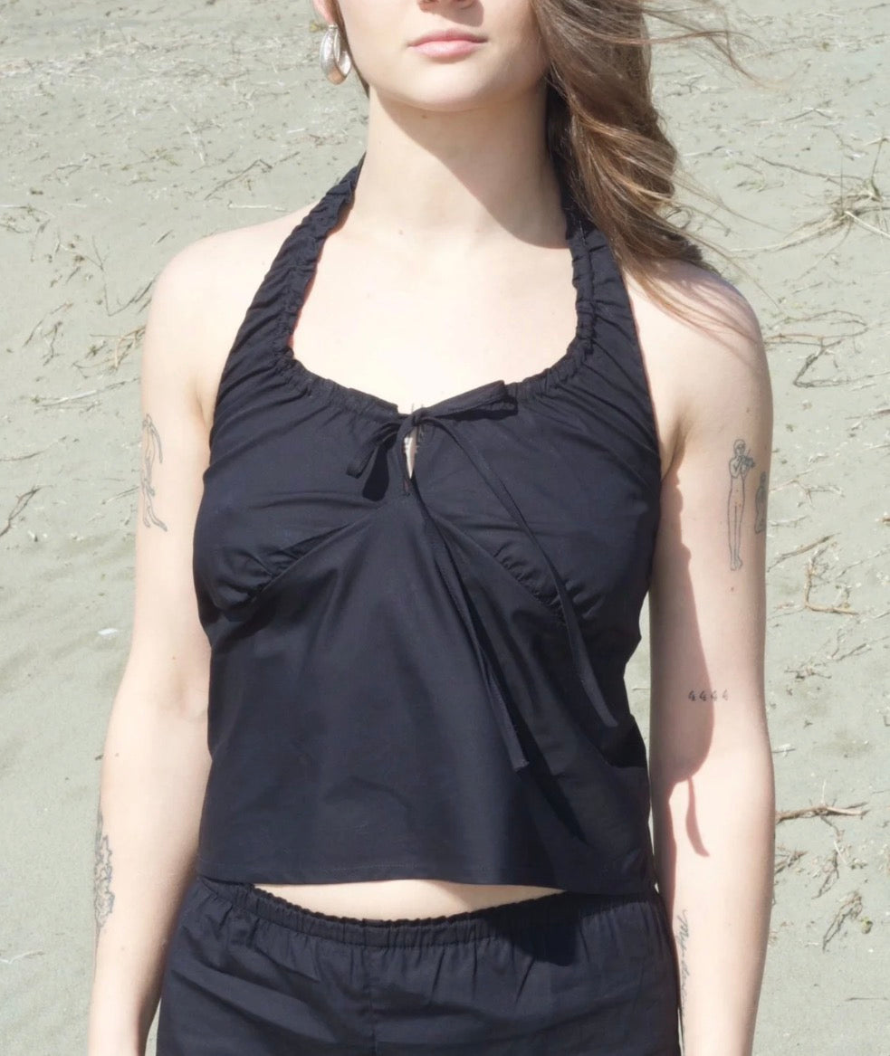 Happy Hour Brandi Halter in Black