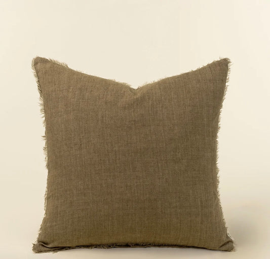 Lina Linen Pillow in Hazelnut, 20x20"
