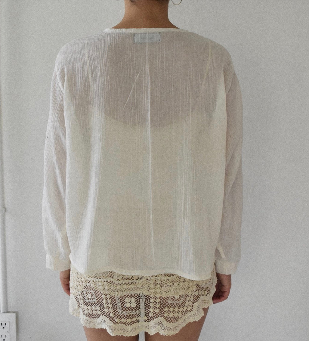 Caan Crudo Sheer Cotton Blouse