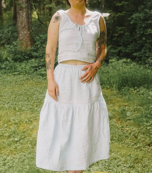 Happy Hour Beebalm Skirt in White