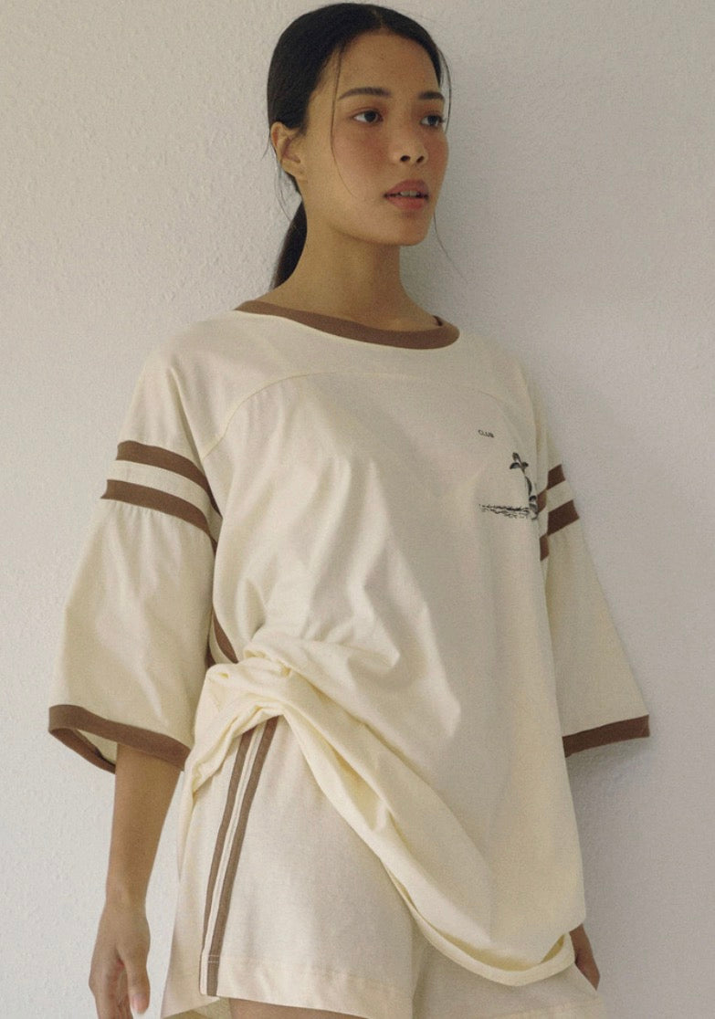Boheme Tourist Tee in Milk/Brown