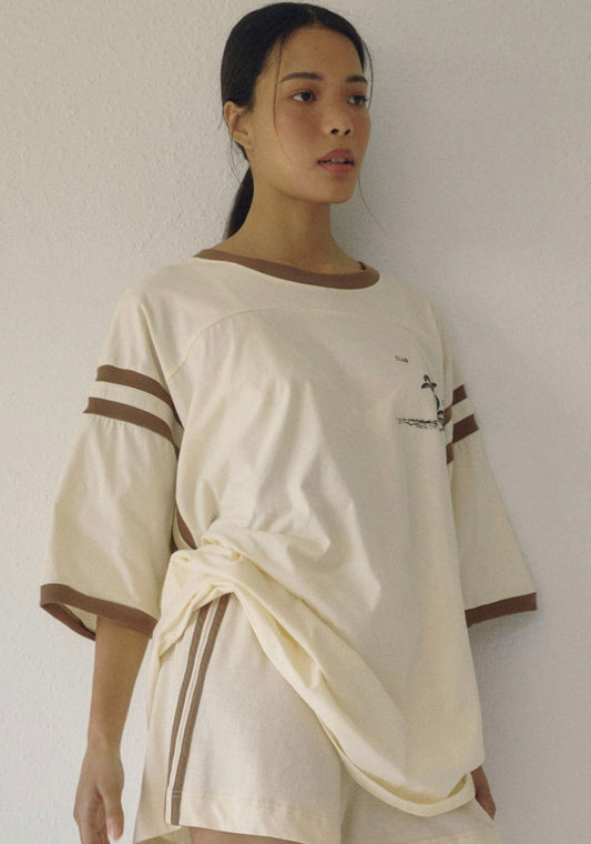 Boheme Tourist Tee in Milk/Brown