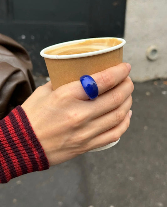 Mi-Mo Agnes Glass Ring in Deep Blue