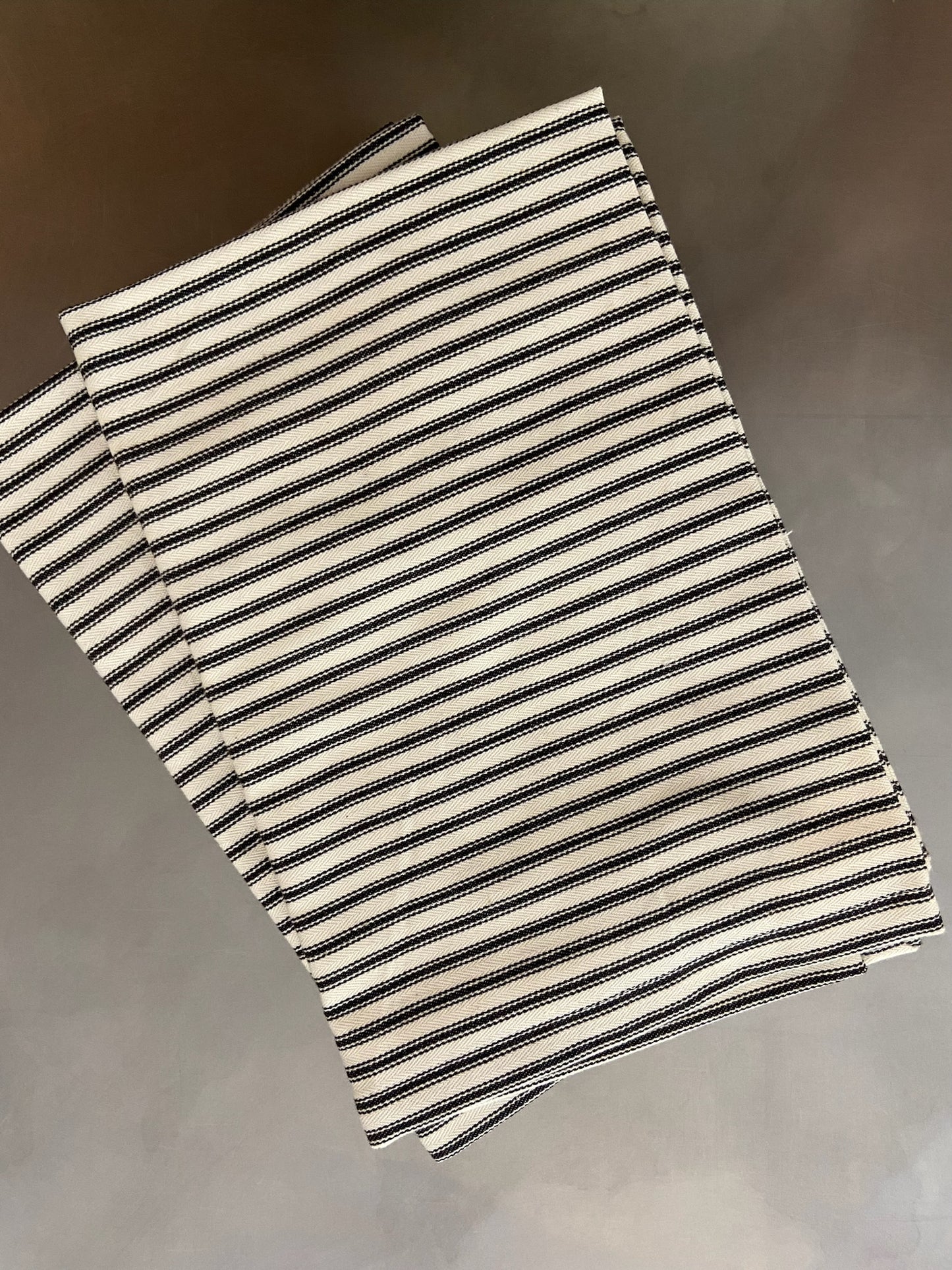 Black Ticking Tea Towel