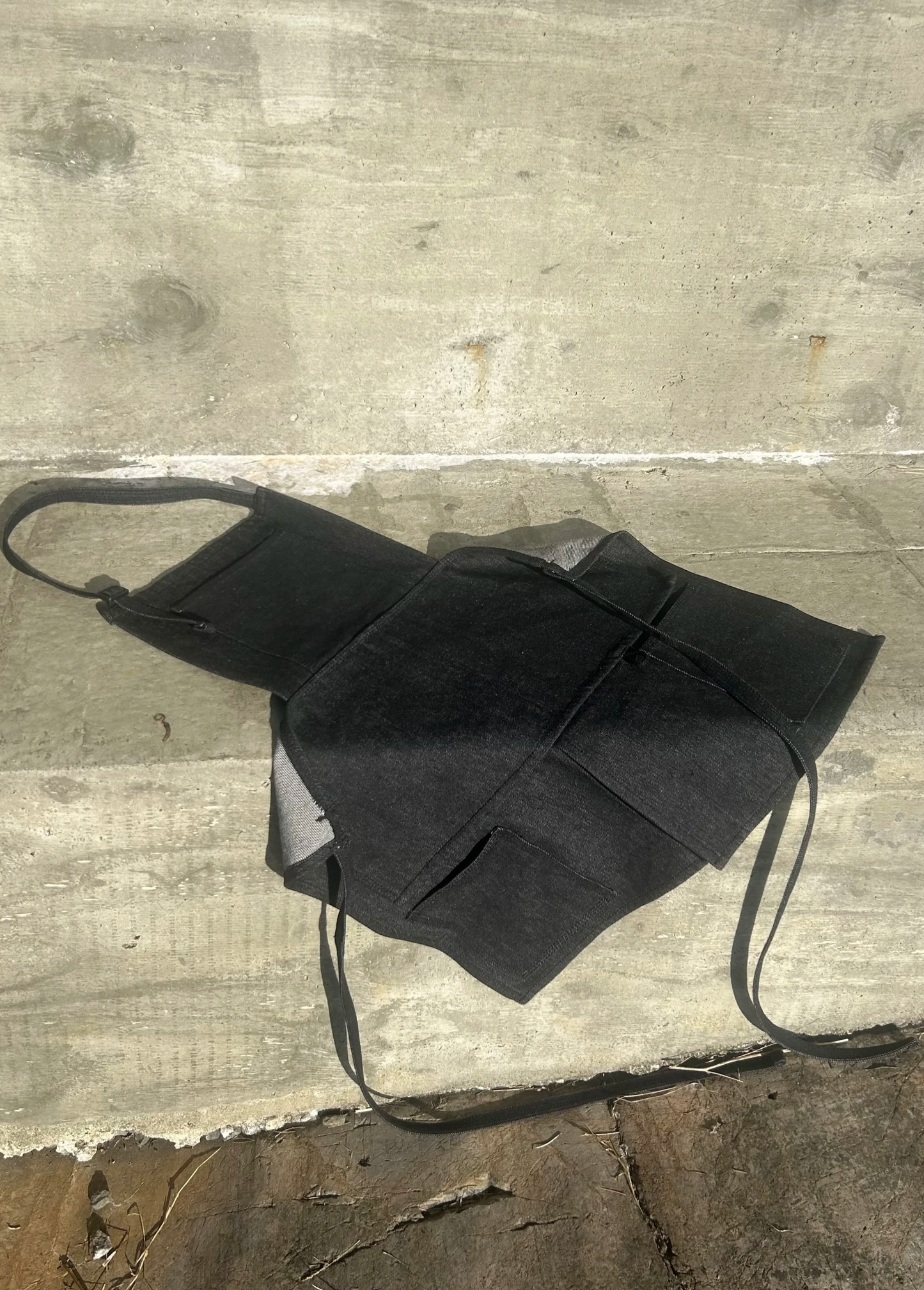 DIGO Halter Apron in Black Denim