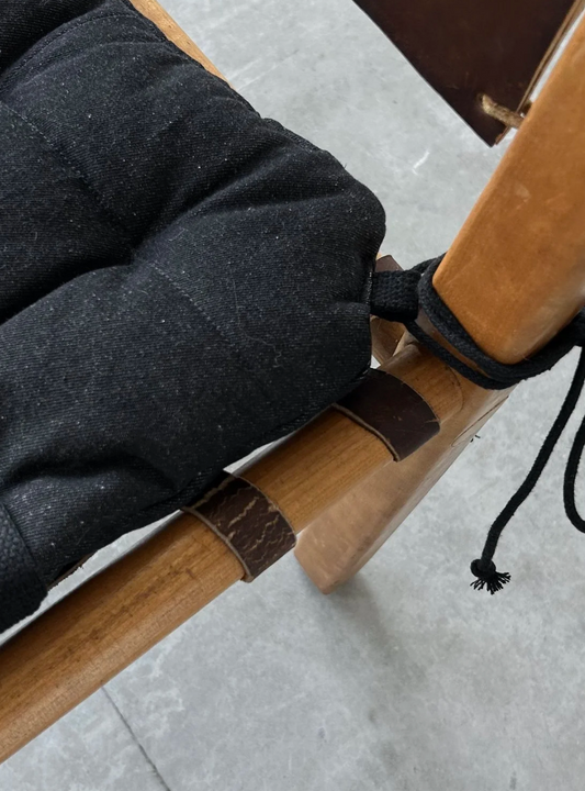 DIGO Square Cushion in Black Denim