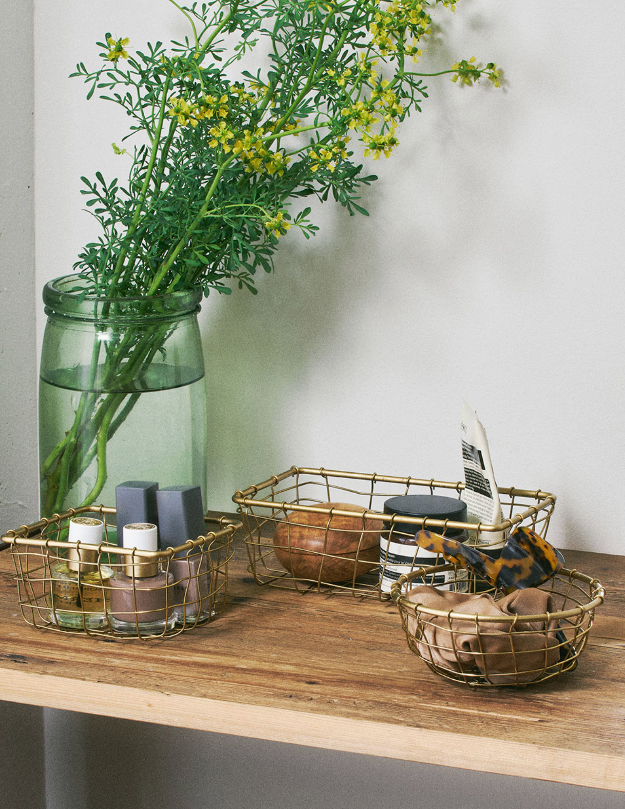 Fog Linen Iron Wire Rectangular Basket