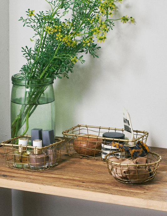 Fog Linen Iron Wire Rectangular Basket