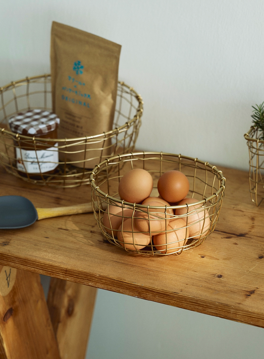Fog Linen Round Wire Basket Shallow