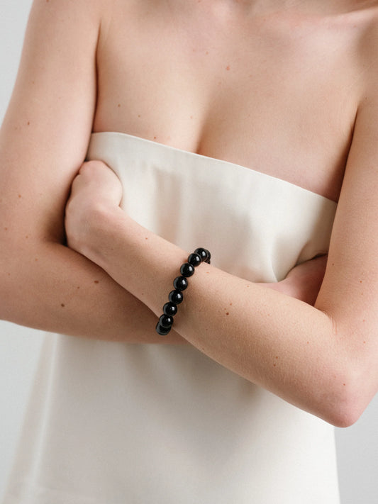 Lisbeth Grande Boule Bracelet in Black Tourmaline