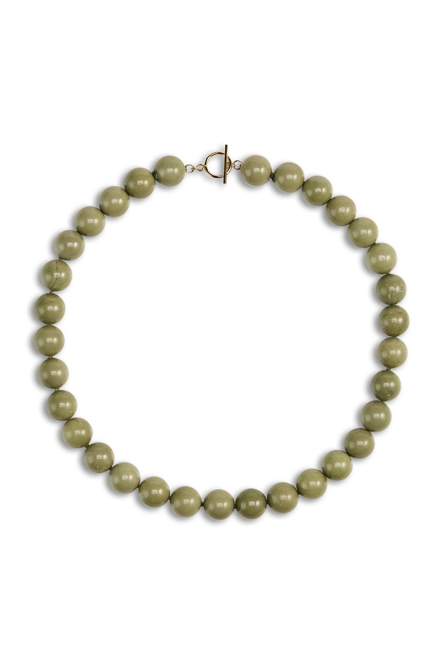 Lisbeth Grande Boule Necklace in Avocado Jasper
