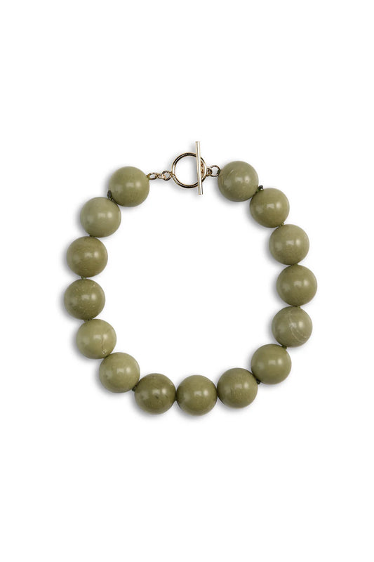 Lisbeth Grande Boule Bracelet in Avocado Jasper